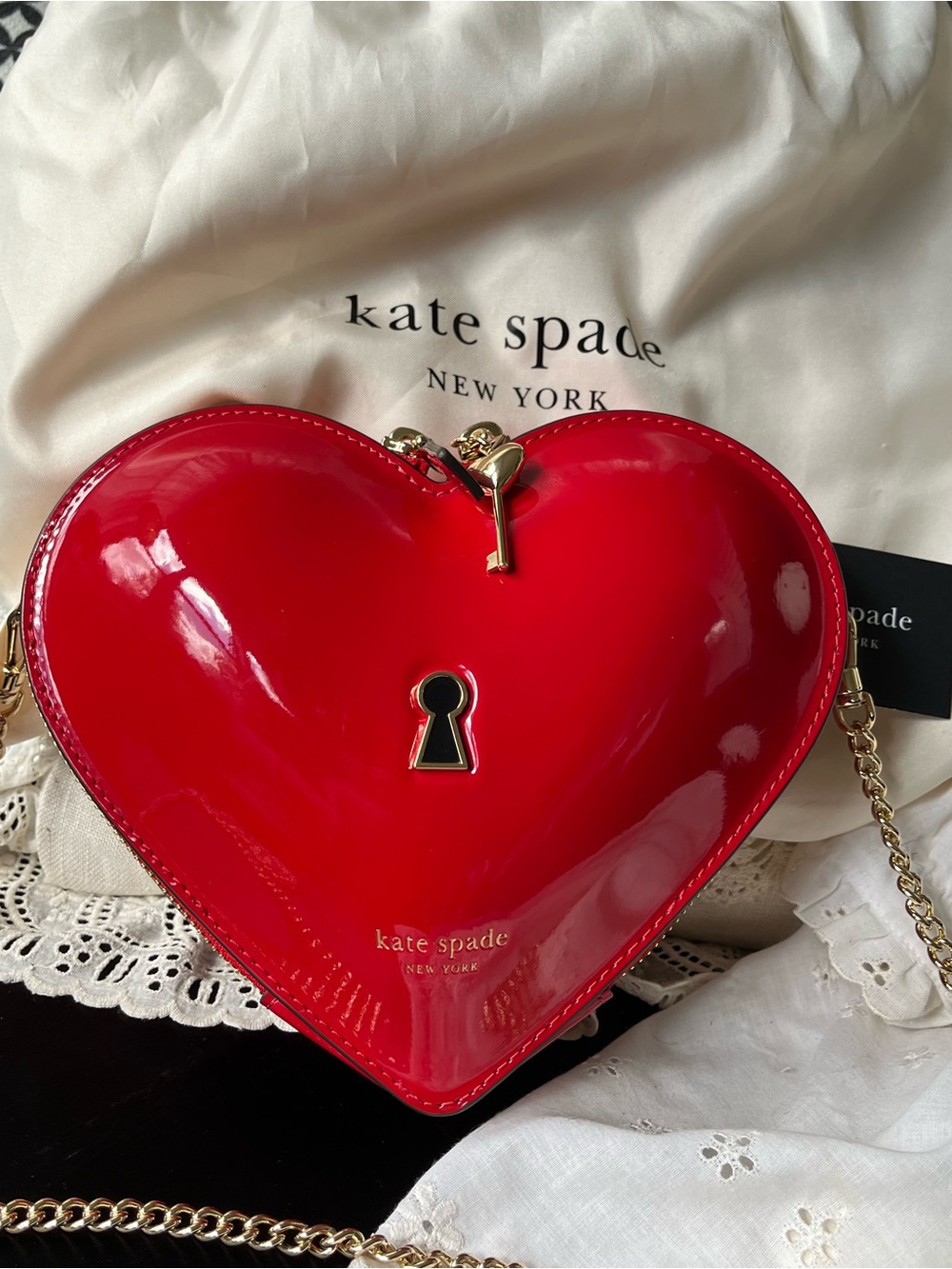 Kate Spade ♠️ Key To My Heart Bag, Retired Rare NWT ❤️🔑